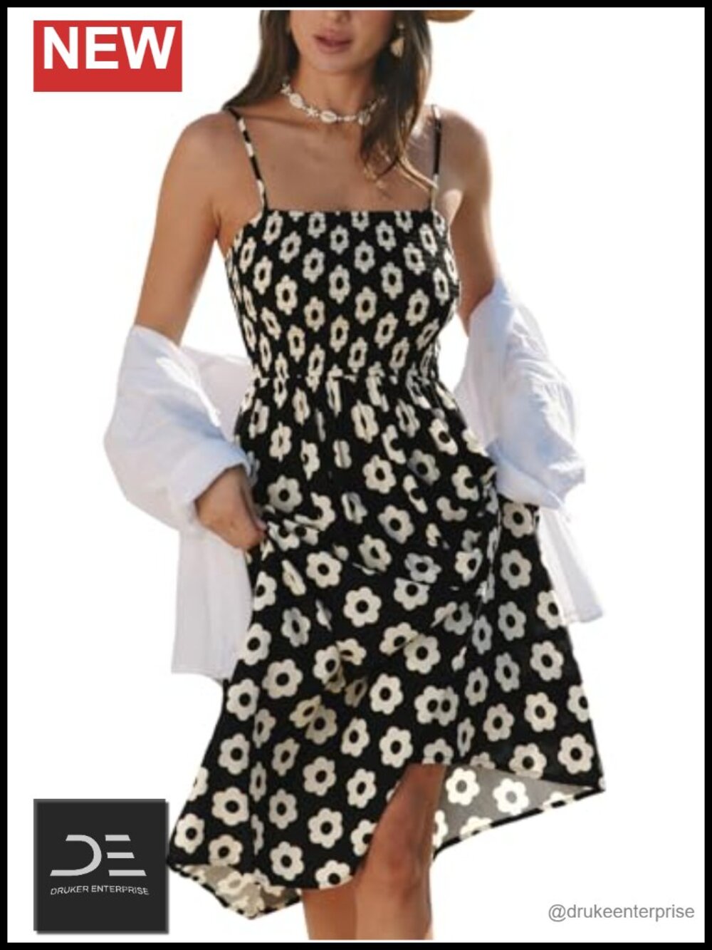 Floral Sleeveless Square Neck Spaghetti Strap Midi Dress